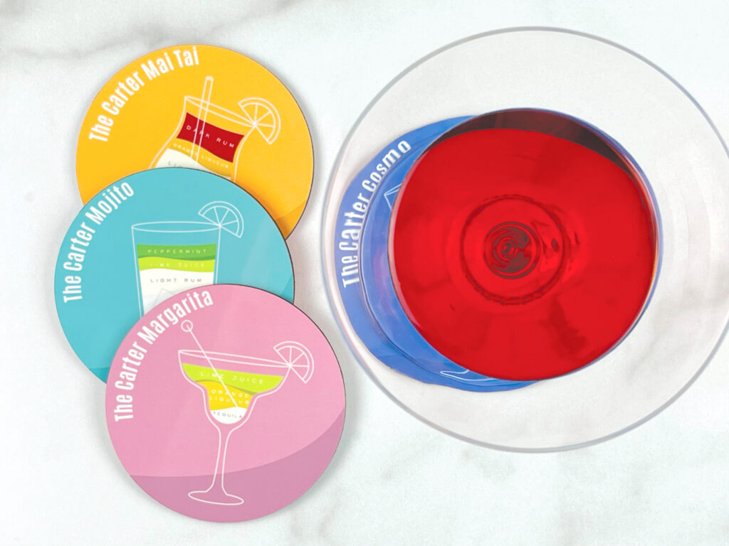 Summer themed circle coasters