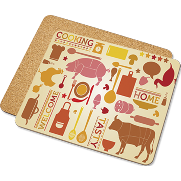 High-Density Fiberboard (HDF) Rectangle Placemat with Cork Back – 3011 - Image 2