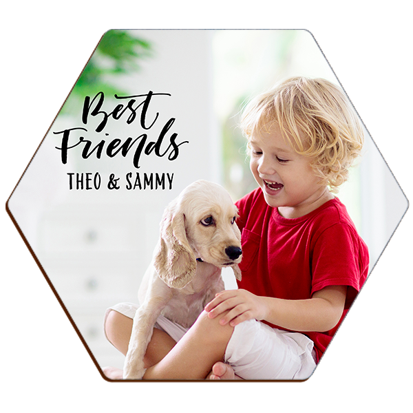 High Density Fiberboard (HDF) Hexagon Coaster with Cork Back – 3153 - Image 2