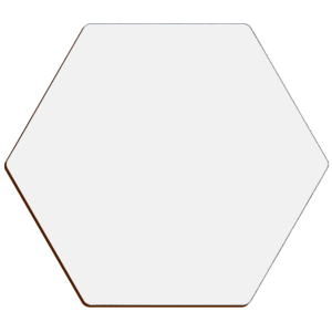 High Density Fiberboard (HDF) Hexagon Coaster with Cork Back – 3153