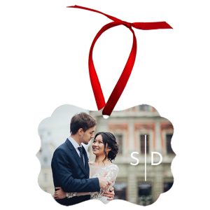 Aluminum Benelux Ornament w/ Red Ribbon, 1-Sided – 4598