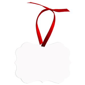 Aluminum Benelux Ornament w/ Red Ribbon, 1-Sided – 4598