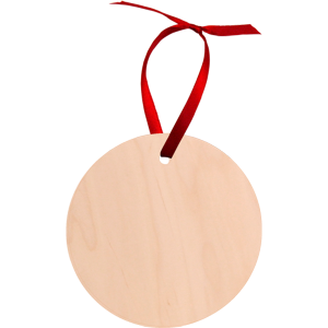 MDF Maple Veneer Round Ornament, 1-Sided – 4733