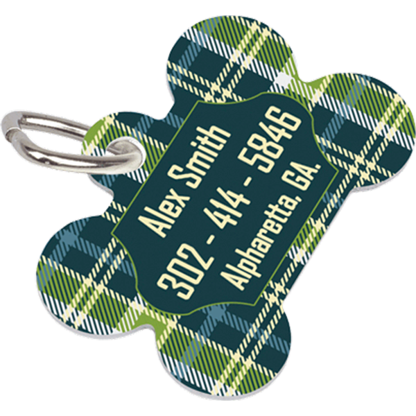 Aluminum Dog Bone Shape Pet Tag with Tab – 4738 - Image 2