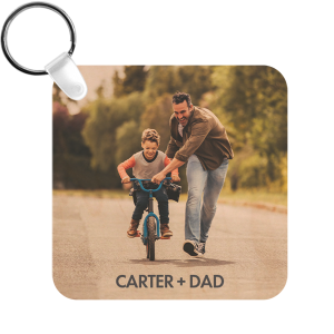 MDF Maple Veneer Natural Wood Square 1-Sided Key Chain – 4799