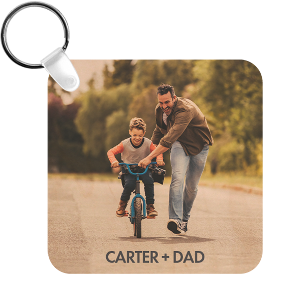 MDF Maple Veneer Natural Wood Square 1-Sided Key Chain – 4799 - Image 2