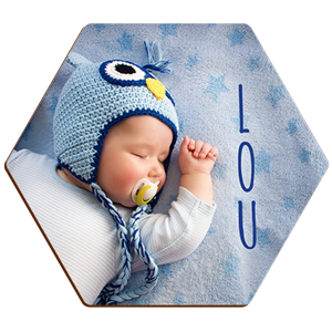 High-Density Fiberboard (HDF) Hexagon Coaster with Cork Back – 4889