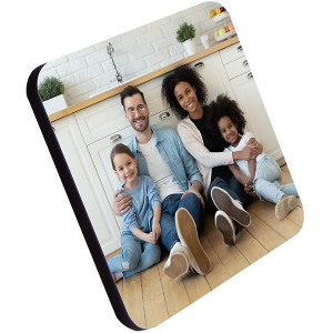 Medium Density Fiberboard (MDF) Square Premium Coaster with Cork Back – 4933