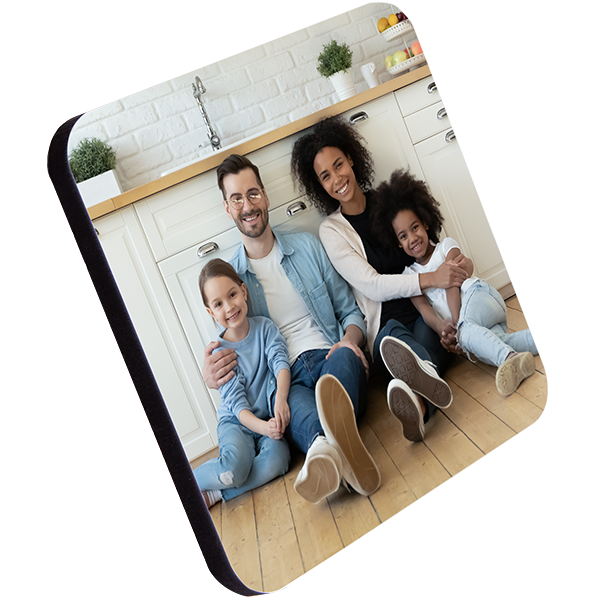 Medium Density Fiberboard (MDF) Square Premium Coaster with Cork Back – 4933 - Image 2