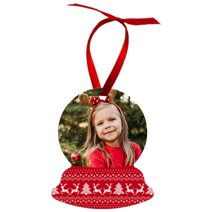 Aluminum Snow Globe Ornament, 2-Sided – 4935