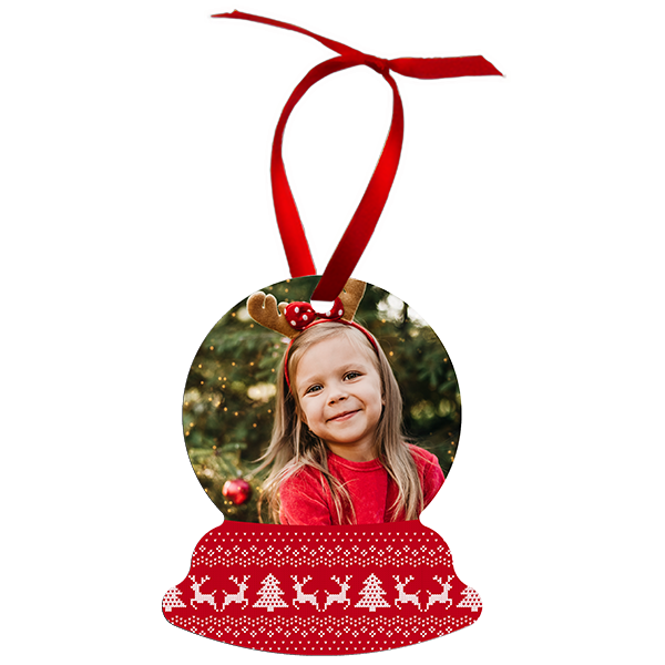 Aluminum Snow Globe Ornament, 2-Sided – 4935 - Image 2