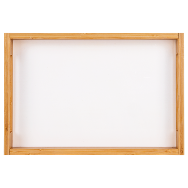 High-Density Fiberboard (HDF) Large Modern Serving Tray, Natural Wood w/ Insert (#5709) – 4937