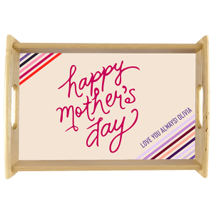 High-Density Fiberboard (HDF)  Large Natural Wood Serving Tray w/ Insert (#5709) – 5672