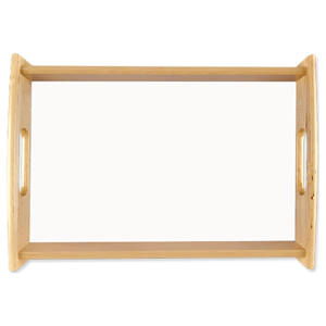 High-Density Fiberboard (HDF)  Large Natural Wood Serving Tray w/ Insert (#5709) – 5672