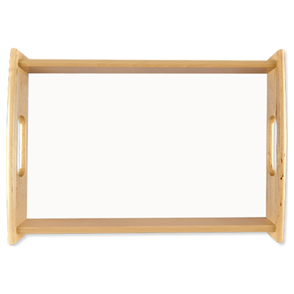 High-Density Fiberboard (HDF) Large Natural Wood Serving Tray w/ Insert (#5709) – 5672