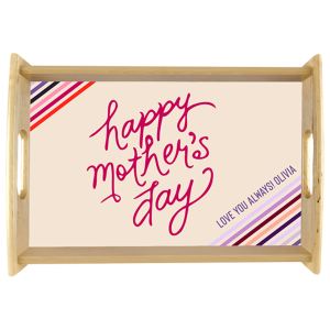 High-Density Fiberboard (HDF) Small Natural Wood Serving Tray w/ Insert (#5710) – 5673