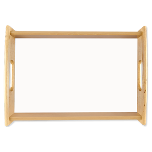 High-Density Fiberboard (HDF) Small Natural Wood Serving Tray w/ Insert (#5710) – 5673