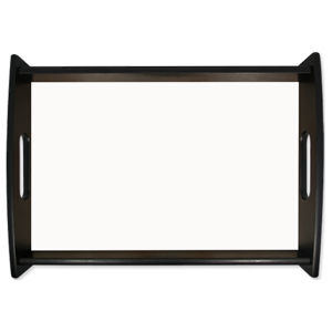 High-Density Fiberboard (HDF)  Large Espresso Black Serving Tray w/ Insert (#5709) – 5986