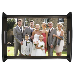 High-Density Fiberboard (HDF)  Large Espresso Black Serving Tray w/ Insert (#5709) – 5986