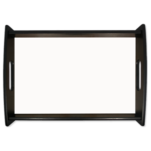 High-Density Fiberboard (HDF) Small Espresso Black Serving Tray w/ Insert (#5710) – 5988