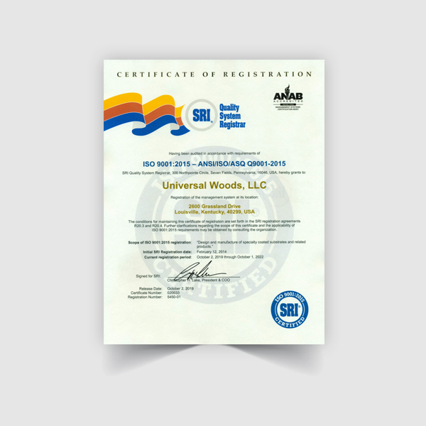 ISO certificate